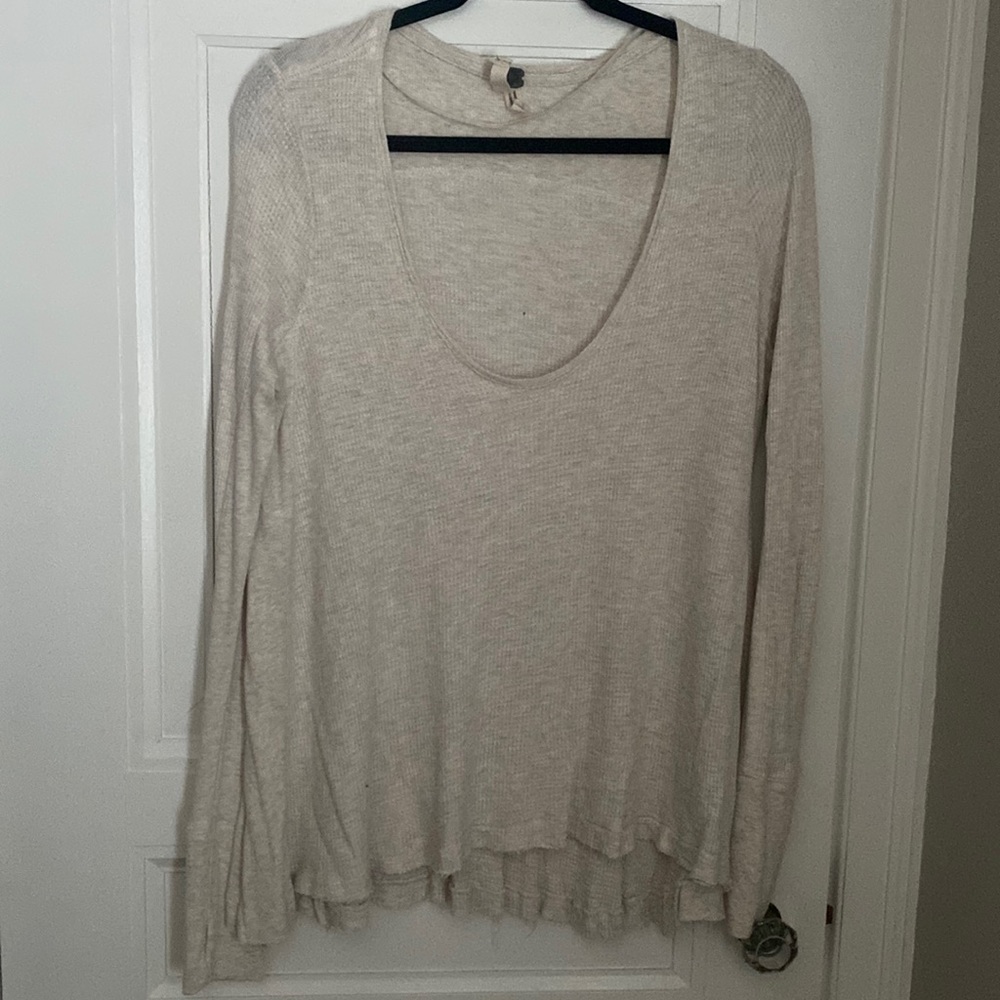 Free People M Waffle Tunic color: Oat